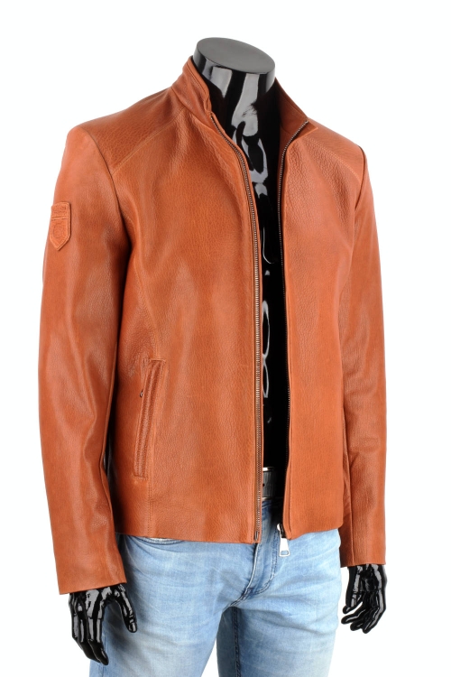 Męska kurtka skórzana z camelowej skóry naturalnej DORJAN 6.JPG