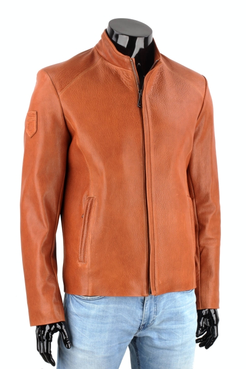 Męska kurtka skórzana z camelowej skóry naturalnej DORJAN 11.JPG