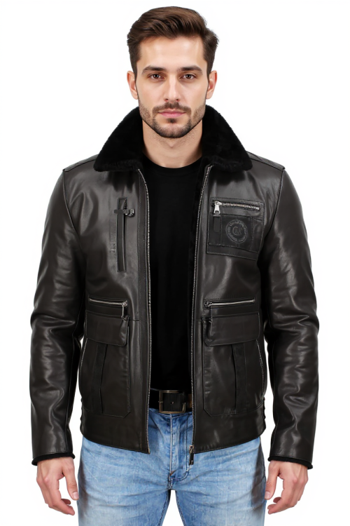 M-034 - pilotka skórzana męska DORJAN wyprzedaż