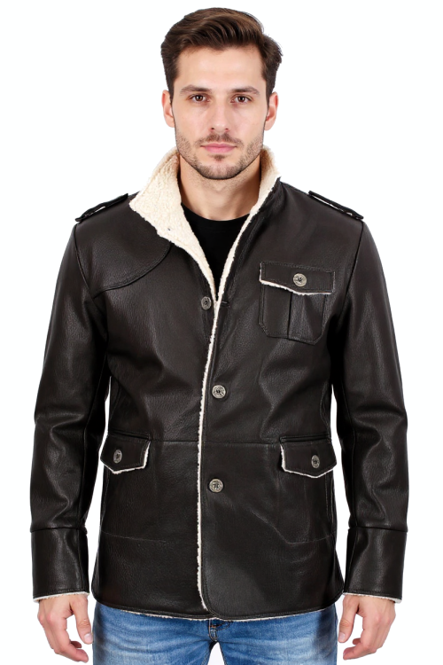 M-074 - kurtka skórzana męska DORJAN wyprzedaż