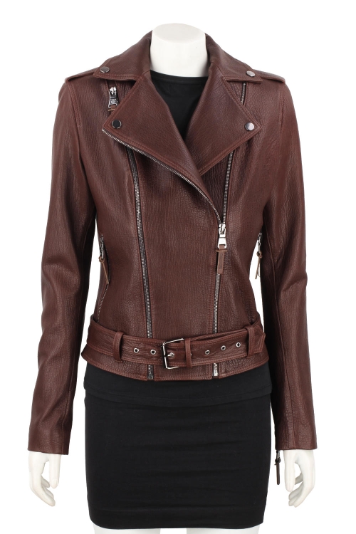 Brązowa ramoneska skórzana damska ze skóry PREMIUM DORJAN 1.JPG