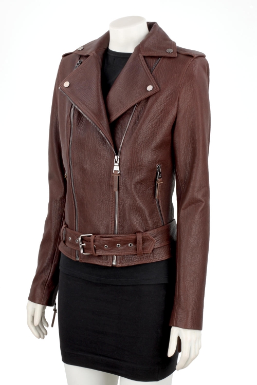 Brązowa ramoneska skórzana damska ze skóry PREMIUM DORJAN 2.JPG