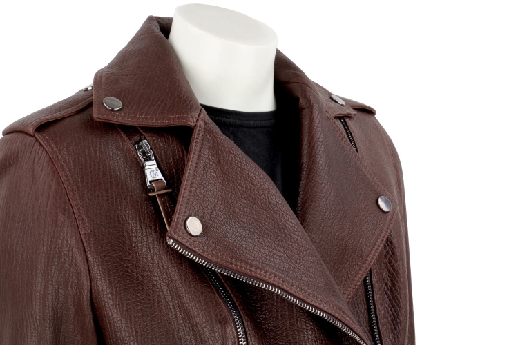 Brązowa ramoneska skórzana damska ze skóry PREMIUM DORJAN 9.JPG