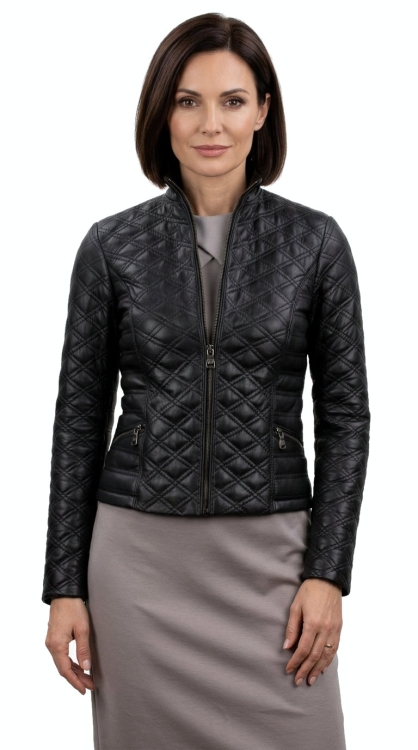 M-239 - kurtka skórzana pikowana damska - Wyprzedaż DORJAN