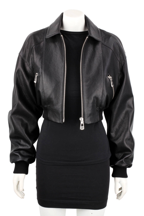 OTI951 - Kurtka skórzana damska ze ściągaczami w luźnym kroju 2.JPG