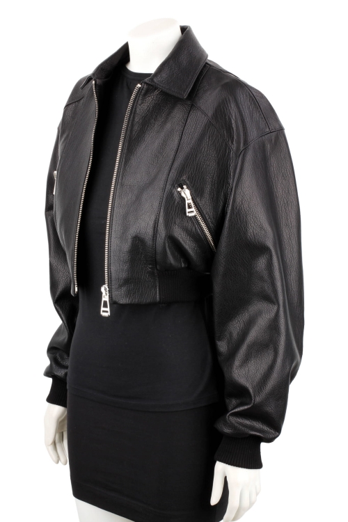 OTI951 - Kurtka skórzana damska ze ściągaczami w luźnym kroju 4.JPG