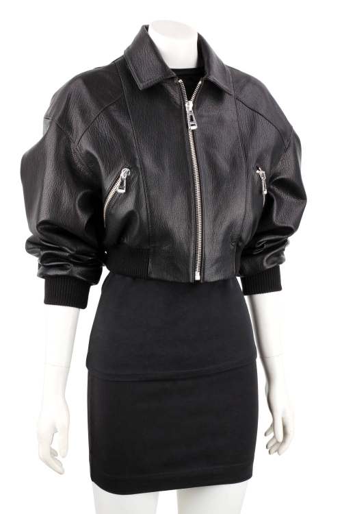 OTI951 - Kurtka skórzana damska ze ściągaczami w luźnym kroju 8.JPG