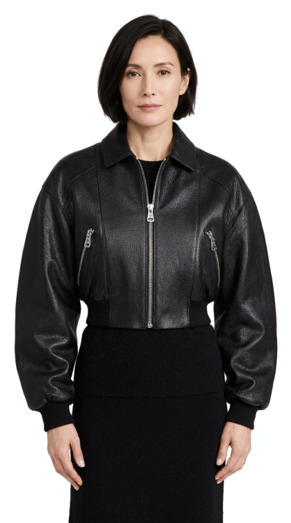 M-261 - kurtka skórzana damska oversize ze ściągaczami - Wyprzedaż DORJAN