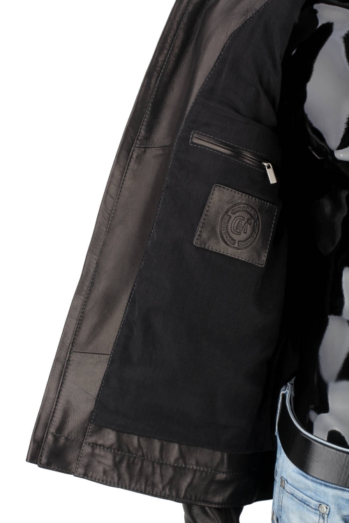 VIT450P - Casualowa kurtka skórzana męska z czarnej skóry owczej DORJAN 13.JPG