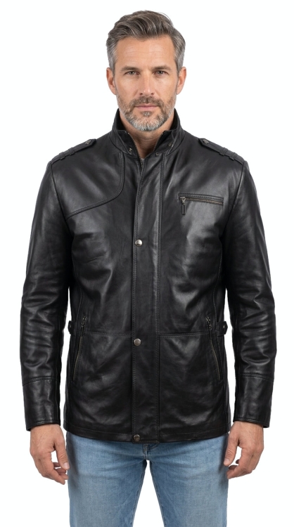 M-316 - kurtka skórzana męska przejściowa - Wyprzedaż DORJAN