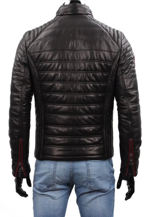 NIK453 - Czarna kurtka skórzana męska wielosezonowa firmy DORJAN 6.JPG