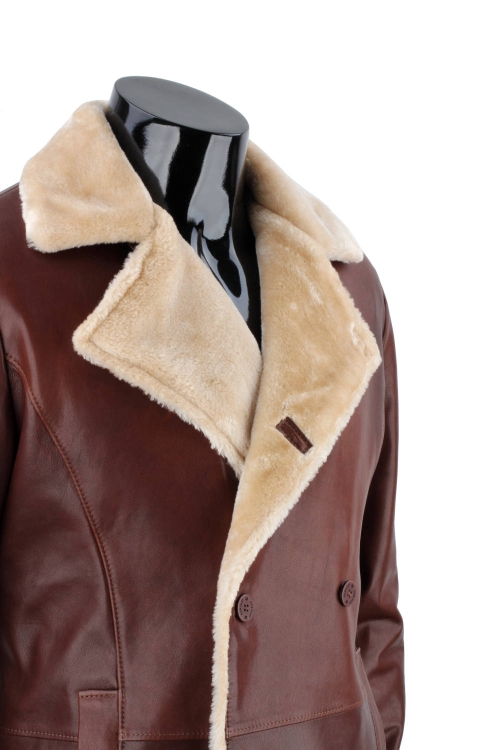 KRO122 - Kurtka skórzana męska dwurzędowa z podszyciem z kożucha DORJAN 9.JPG