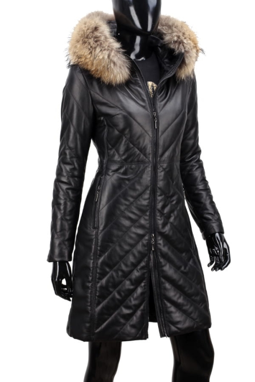 Płaszcz Skórzany Pikowany Damski DORJAN CM ANL450 7.JPG