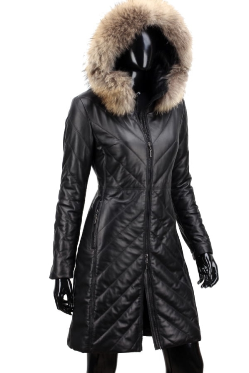 Płaszcz Skórzany Pikowany Damski DORJAN CM ANL450 8.JPG