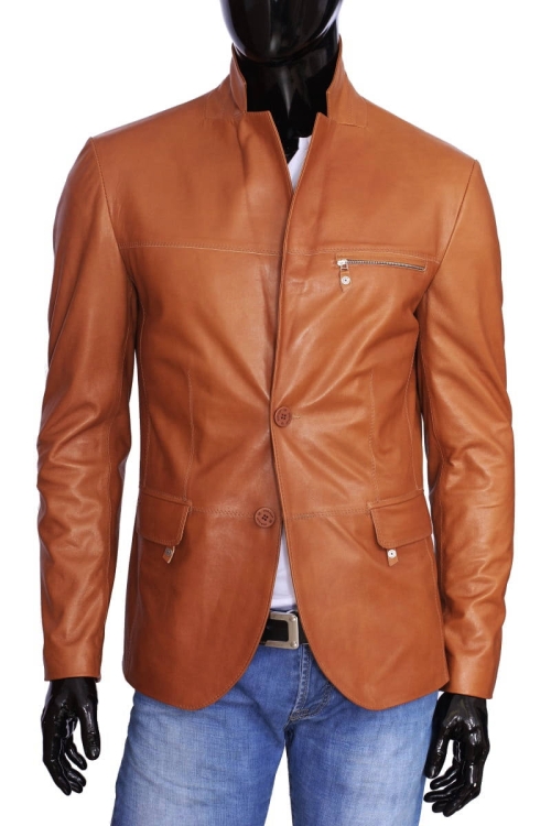 LF080_3 - Camelowa marynarka skórzana męska na dwa guziki DORJAN 7.jpg