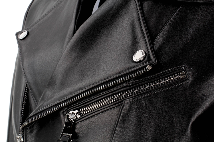 Klasyczna Ramoneska Skórzana Męska z czarnej skóry owczej DORJAN 9.JPG