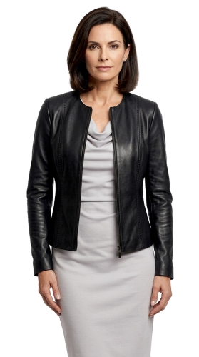 M-273 - czarna kurtka skórzana damska w typie chanelki - Wyprzedaż DORJAN