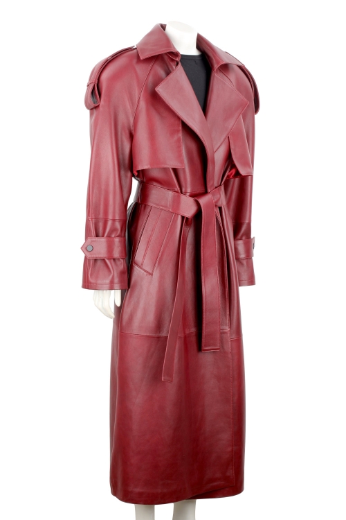 Bordowy płaszcz skórzany damski PREMIUM typu oversize DORJAN 4.JPG