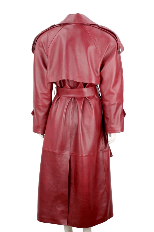 Bordowy płaszcz skórzany damski PREMIUM typu oversize DORJAN 6.JPG