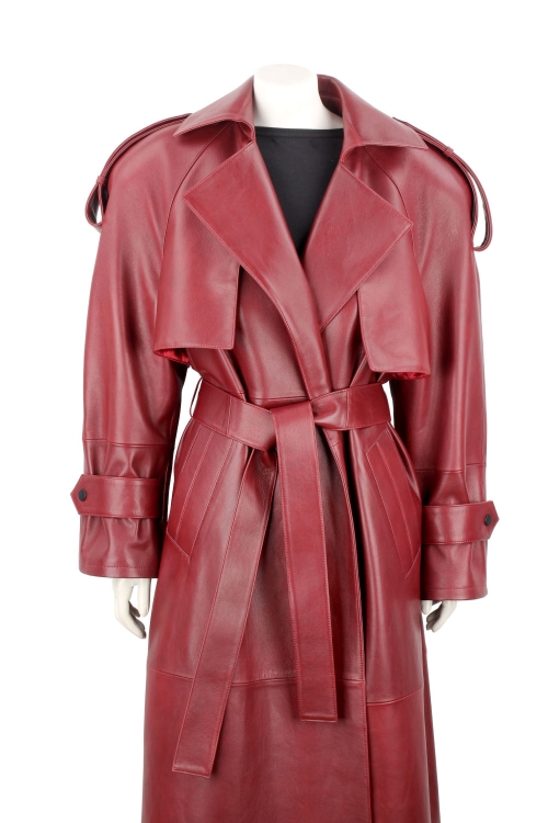 Bordowy płaszcz skórzany damski PREMIUM typu oversize DORJAN 7.JPG