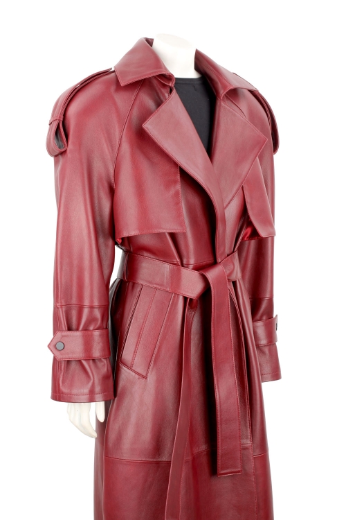 Bordowy płaszcz skórzany damski PREMIUM typu oversize DORJAN 8.JPG