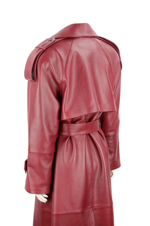 Bordowy płaszcz skórzany damski PREMIUM typu oversize DORJAN 11.JPG