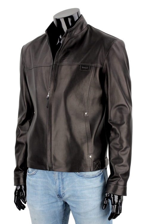 Czarna kurtka skórzana męska w stylu vintage DORJAN 1.JPG