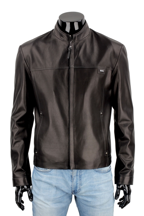 Czarna kurtka skórzana męska w stylu vintage DORJAN 3.JPG