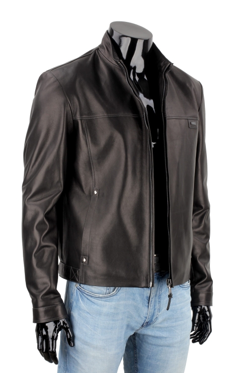 Czarna kurtka skórzana męska w stylu vintage DORJAN 8.JPG