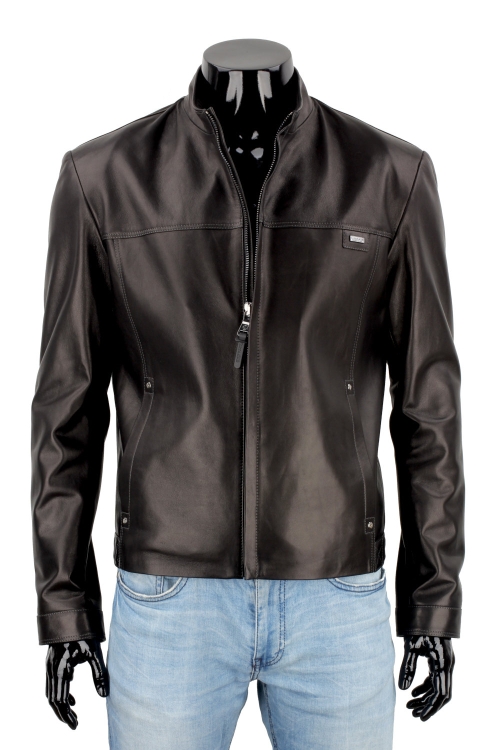 Czarna kurtka skórzana męska w stylu vintage DORJAN 9.JPG
