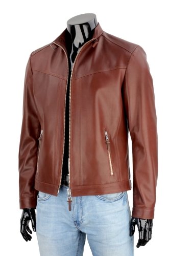 Kurtka męska w stylu biker ze skóry naturalnej DORJAN 2.JPG