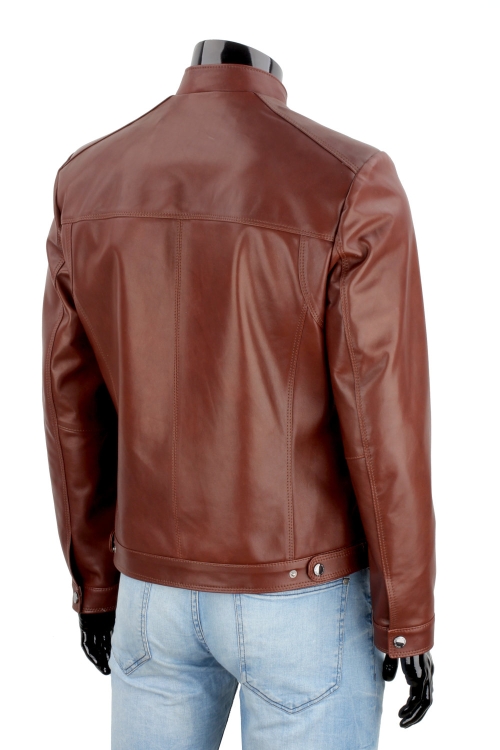 Kurtka męska w stylu biker ze skóry naturalnej DORJAN 6.JPG