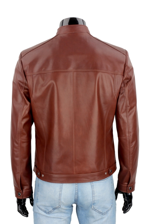 Kurtka męska w stylu biker ze skóry naturalnej DORJAN 7.JPG