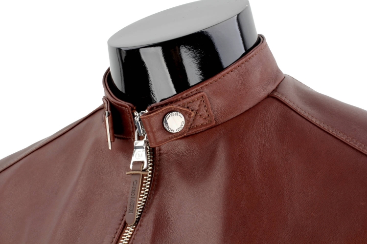 Kurtka męska w stylu biker ze skóry naturalnej DORJAN 10.JPG