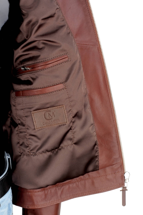 Kurtka męska w stylu biker ze skóry naturalnej DORJAN 14.JPG