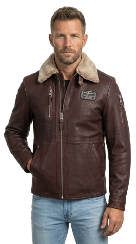 RAD126 2 Pilotka skórzana męska z brązowej skóry naturalnej DORJAN.webp