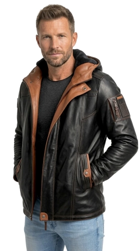 AMD950 - Ekskluzywna kurtka skórzana męska na zimę PREMIUM DORJAN