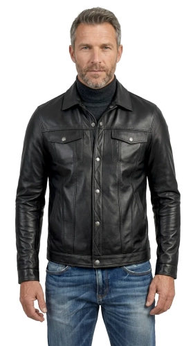 KTM450 - Katana skórzana męska w klasycznym kroju DORJAN