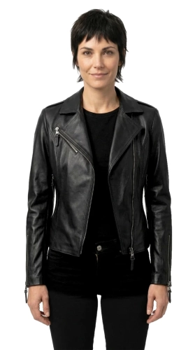 AUR450D - Ramoneska skórzana damska z czarnej skóry owczej DORJAN