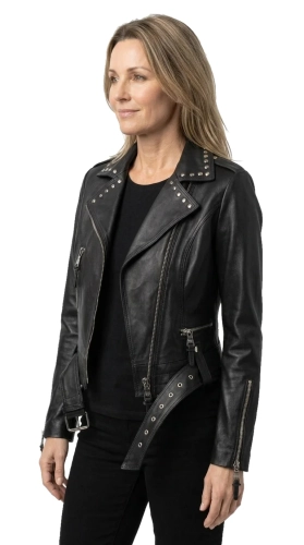 AUR450P - Damska ramoneska skórzana z metalowymi ćwiekami DORJAN