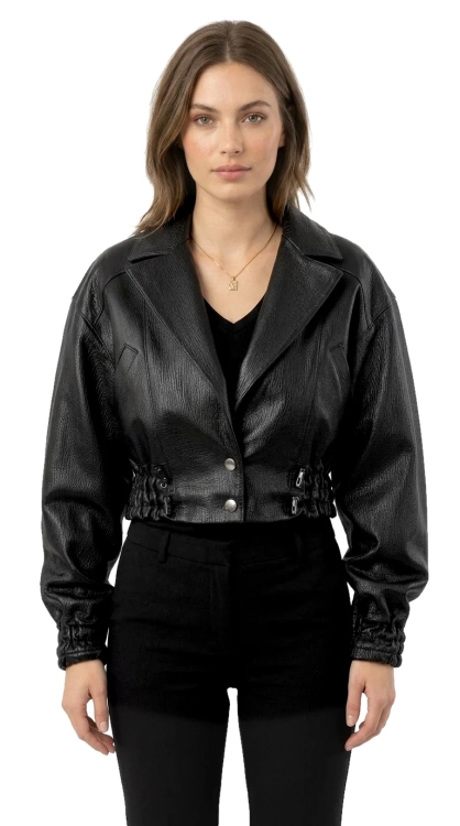 GLA951 - Ekskluzywna kurtka skórzana damska w kroju oversize DORJAN