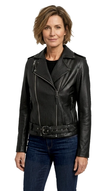 JUD951 - Ramoneska damska z naturalnej skóry owczej PREMIUM DORJAN