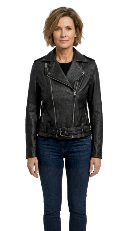 JUD951 - Ramoneska damska z naturalnej skóry owczej PREMIUM DORJAN