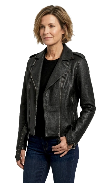 JUD951 - Ramoneska damska z naturalnej skóry owczej PREMIUM DORJAN