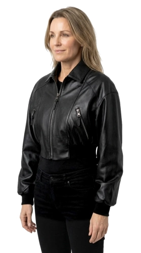 OTI450 - Ekskluzywna bomberka skórzana damska ze ściągaczami DORJAN