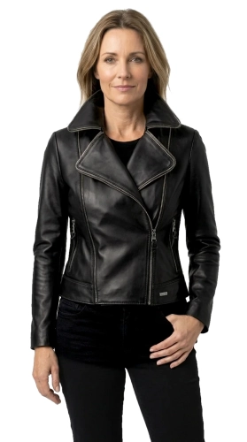 VIK450 - Ramoneska skórzana damska z ozdobnymi zamkami DORJAN