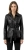 KAM450 - Długa przejściowa kurtka skórzana damska na wiosnę i jesień DORJAN