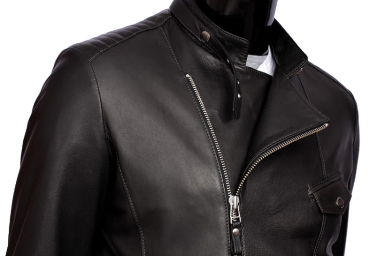 LEO950_3 - Ramoneska Skórzana Męska Vintage Carlo Monti / metalowy zamek główny i klapy