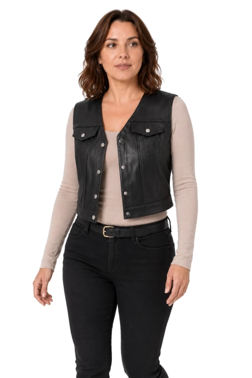Kamizelka skórzana damska w stylu katany jeansowej DORJAN (5).webp