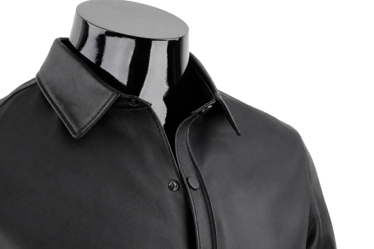 Elegancka kurtka skórzana męska oversize z kołnierzykiem DORJAN 11.webp